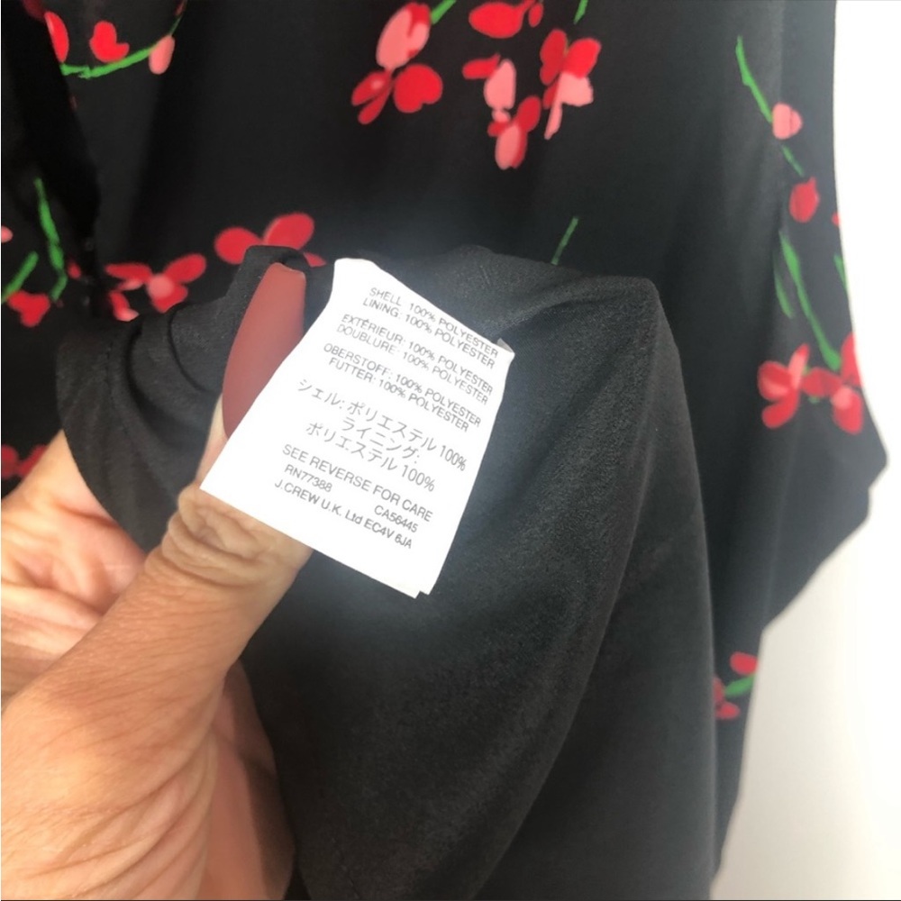 NWT J.Crew Ruched-waist dress in falling floral Black Size 14 - Picture 6 of 8